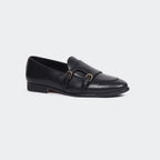 Caliber Shoes Black Penny Unisex Loafers (ANGELO B714C)