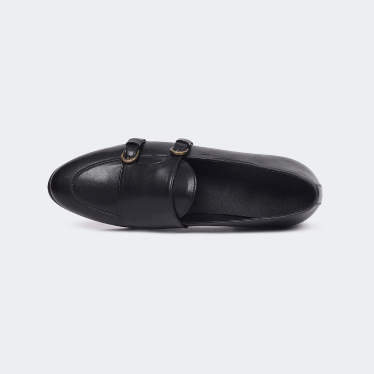 Caliber Shoes Black Penny Unisex Loafers (ANGELO B714C)