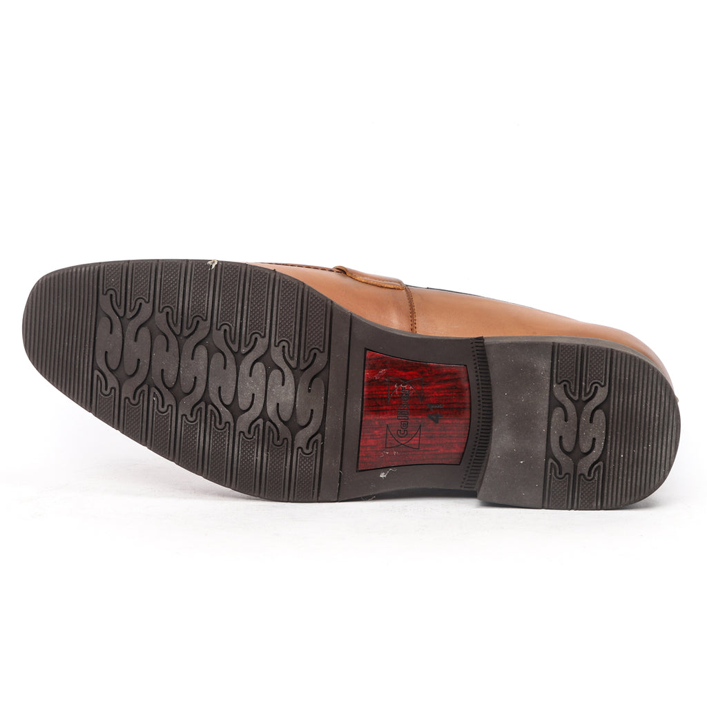 Sole of Caliber Shoes Coffee/R Penny Formal Shoes for Men, featuring a rubber sole and unique tread pattern.