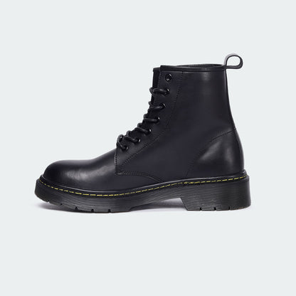 Caliber Shoes Black Lace Up Boots For UNISEX ( ALEX L468C )