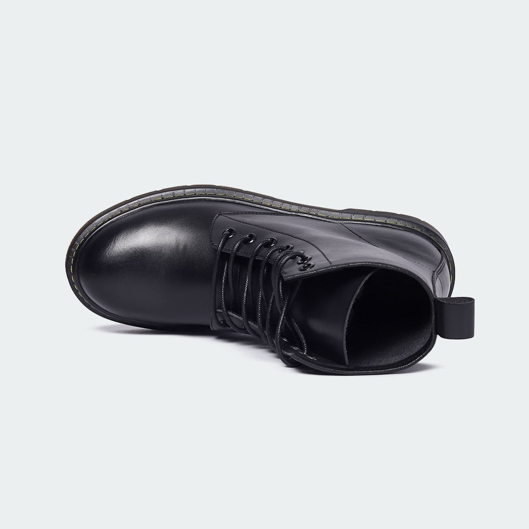 Black Lace Up Boots for Women (ALEX L468C)