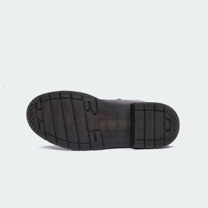 Caliber Shoes Black Lace Up Boots For UNISEX ( ALEX L468C )