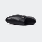 Caliber Shoes Black Penny Formal Shoes for Men (LEOPOLD T686G)