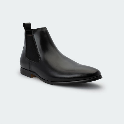 Caliber Shoes Black Chelsea Boots for Men (HAWK B481.SN)