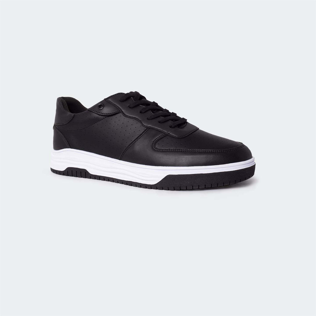 Black Casual Sneakers for Men (LEWIS 692S) - Caliber Shoes