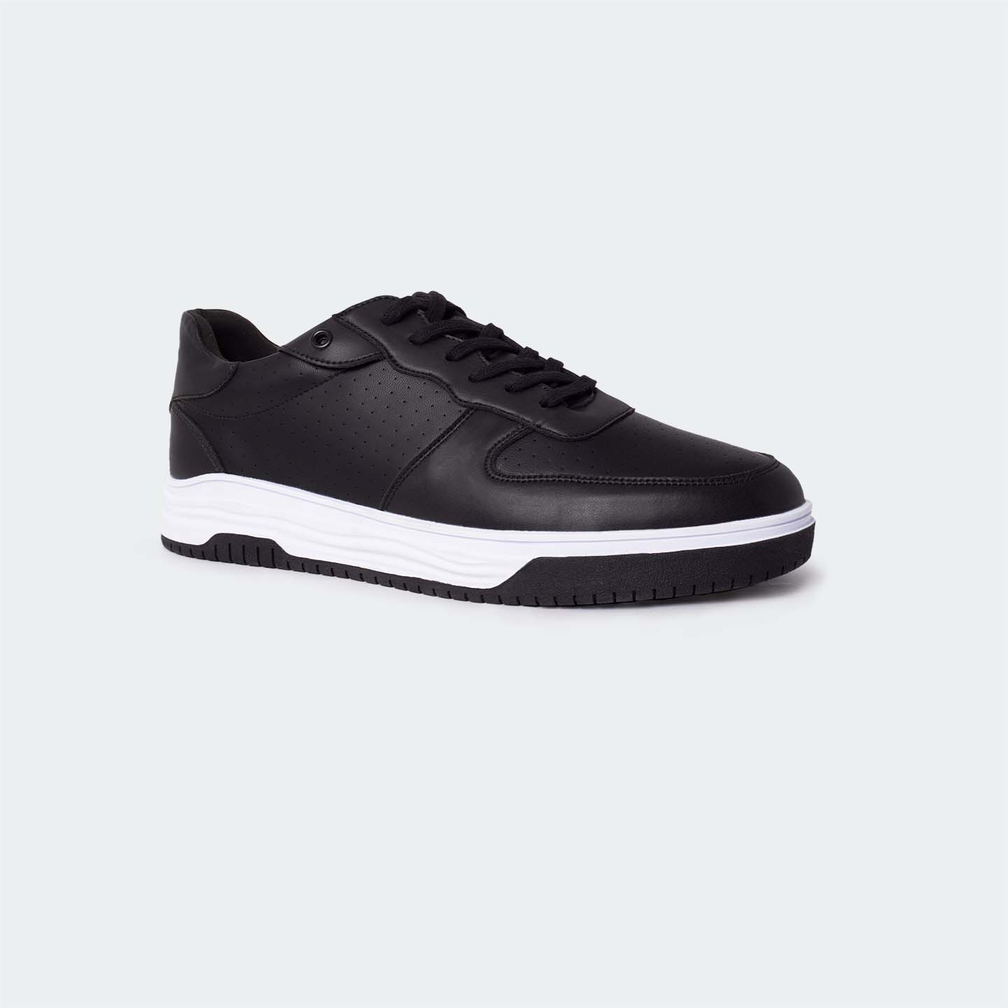 Black Casual Sneakers for Men (LEWIS 692S) - Caliber Shoes