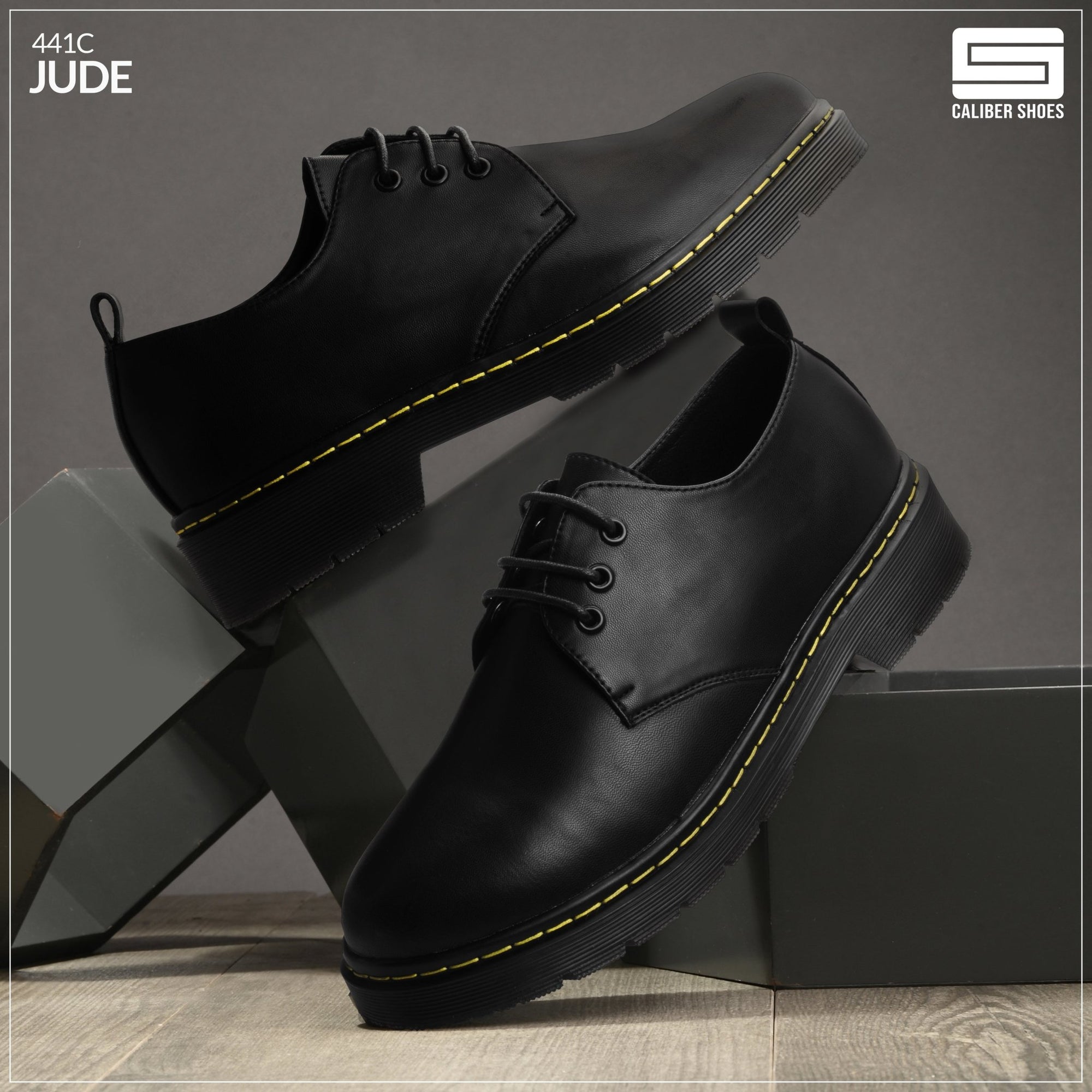 Black Formal Shoes for Men (Jude 441C-BLACK) - Caliber Shoes