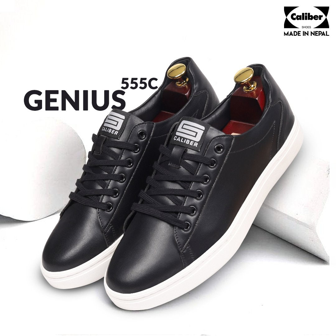 Black Sneakers For Men (GENIUS 555C) - Caliber Shoes