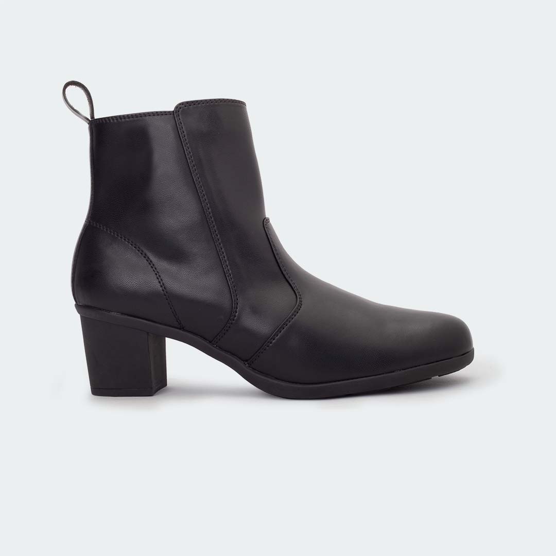 Caliber Shoes Black Boots for Women (X471C VALERIE) - Caliber Shoes