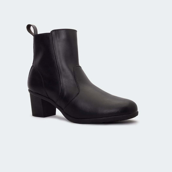 Caliber Shoes Black Boots for Women (X471C VALERIE) - Caliber Shoes