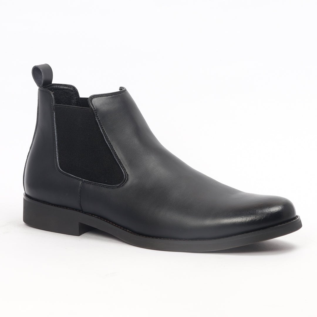Caliber Shoes Black Chelsea Boots For Men ( A 481 C ) - Caliber Shoes