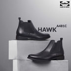 Caliber Shoes Black Chelsea Boots For Men ( A 481 C ) - Caliber Shoes