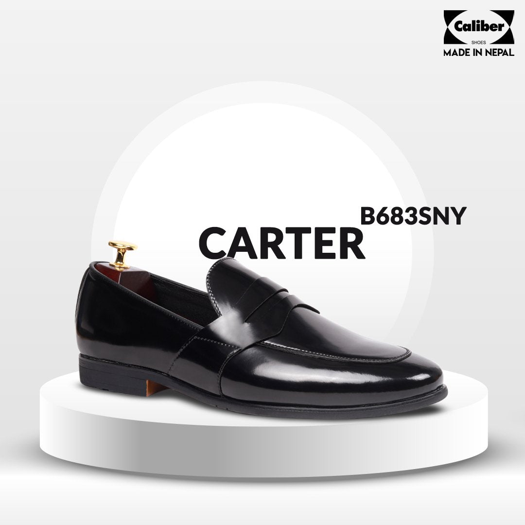 Caliber Shoes Black Formal Shoes for Men (CARTER B683SNY/SR)