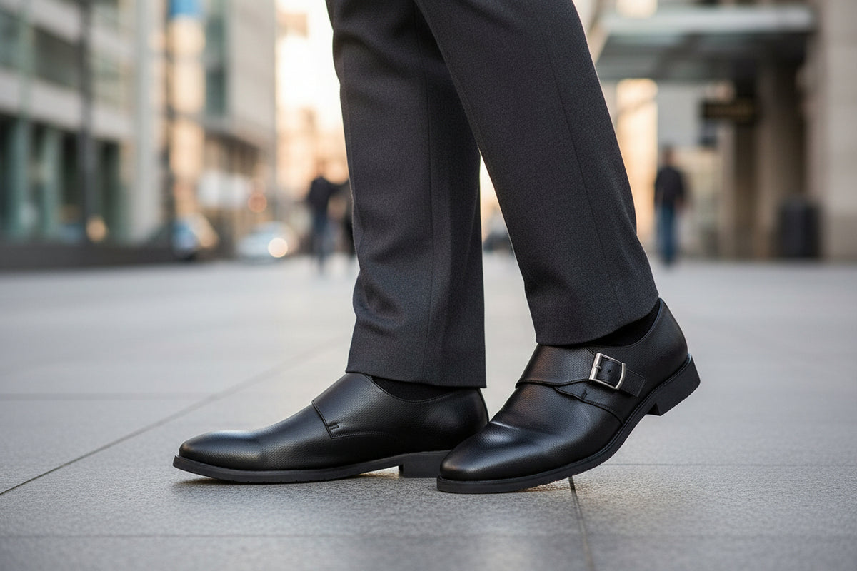 Caliber Shoes Black Penny Formal Shoes for Men (LEOPOLD T686G) - Caliber Shoes