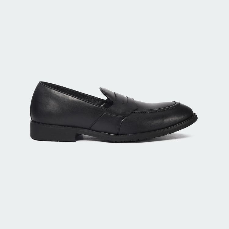 Caliber Shoes Black Penny Formal Shoes for Men (Y543C) - Caliber Shoes