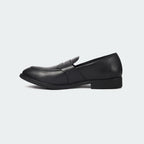 Caliber Shoes Black Penny Formal Shoes for Men (Y543C) - Caliber Shoes