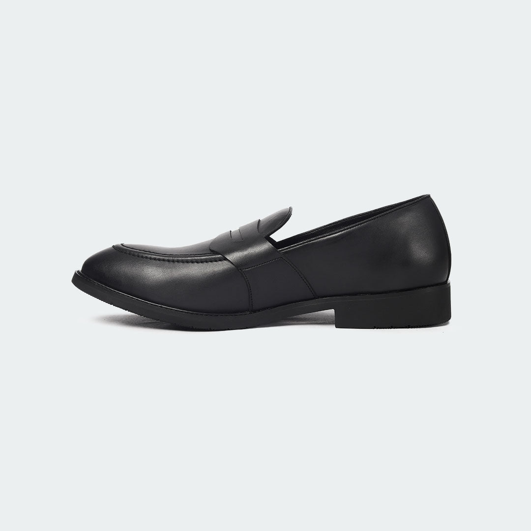 Caliber Shoes Black Penny Formal Shoes for Men (Y543C) - Caliber Shoes