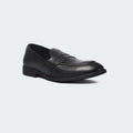 Caliber Shoes Black Penny Formal Shoes for Men (Y543C) - Caliber Shoes