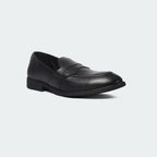 Caliber Shoes Black Penny Formal Shoes for Men (Y543C) - Caliber Shoes