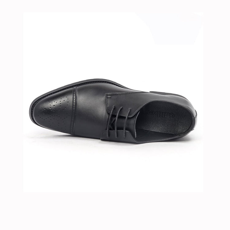 Caliber Shoes Black Wing Tip Lace Up Formal Shoes for Men (T505C) - Caliber Shoes