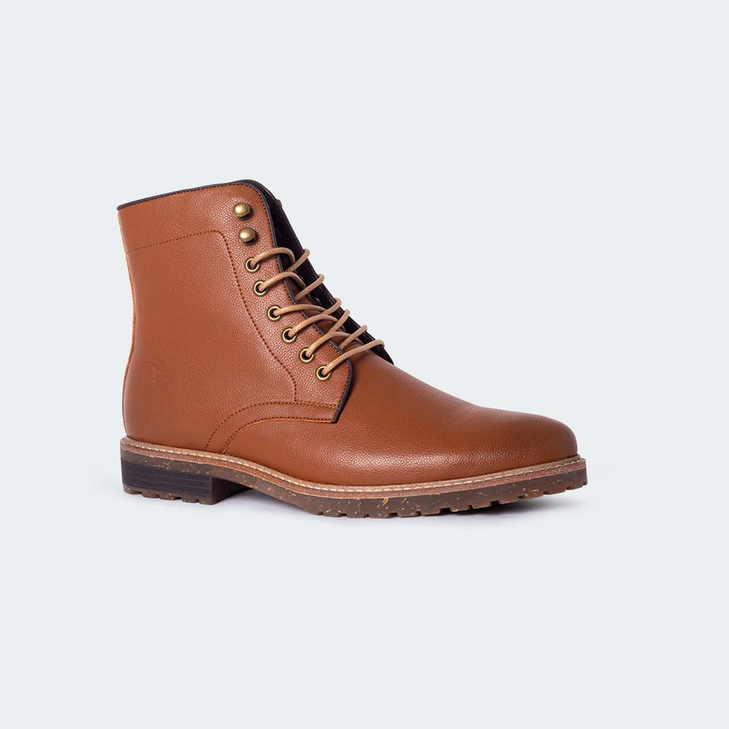Caliber Shoes Brown Lace Up Boots For Men (NICHOLAS A500G) - Caliber Shoes