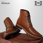 Caliber Shoes Brown Lace Up Boots For Men (NICHOLAS A500G) - Caliber Shoes