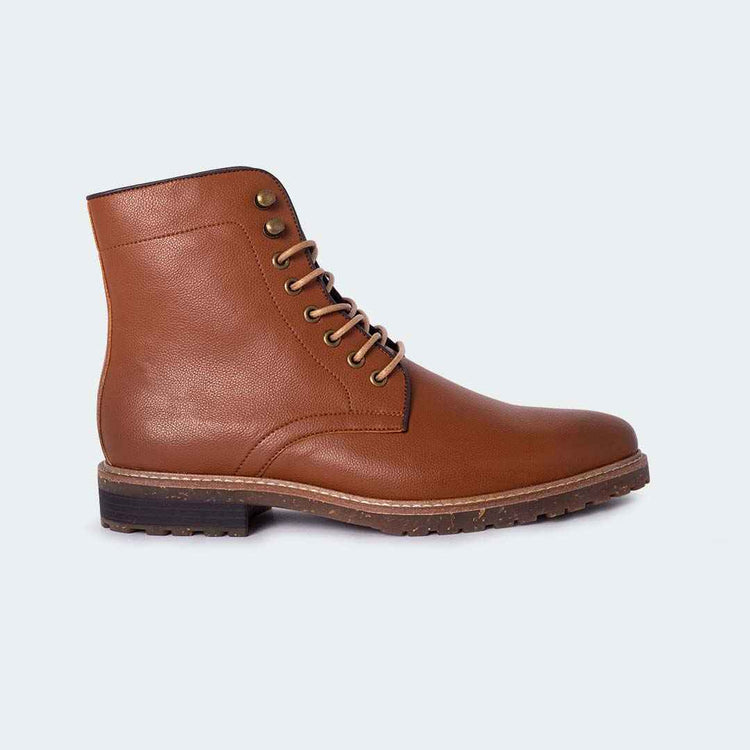 Caliber Shoes Brown Lace Up Boots For Men (NICHOLAS A500G) - Caliber Shoes