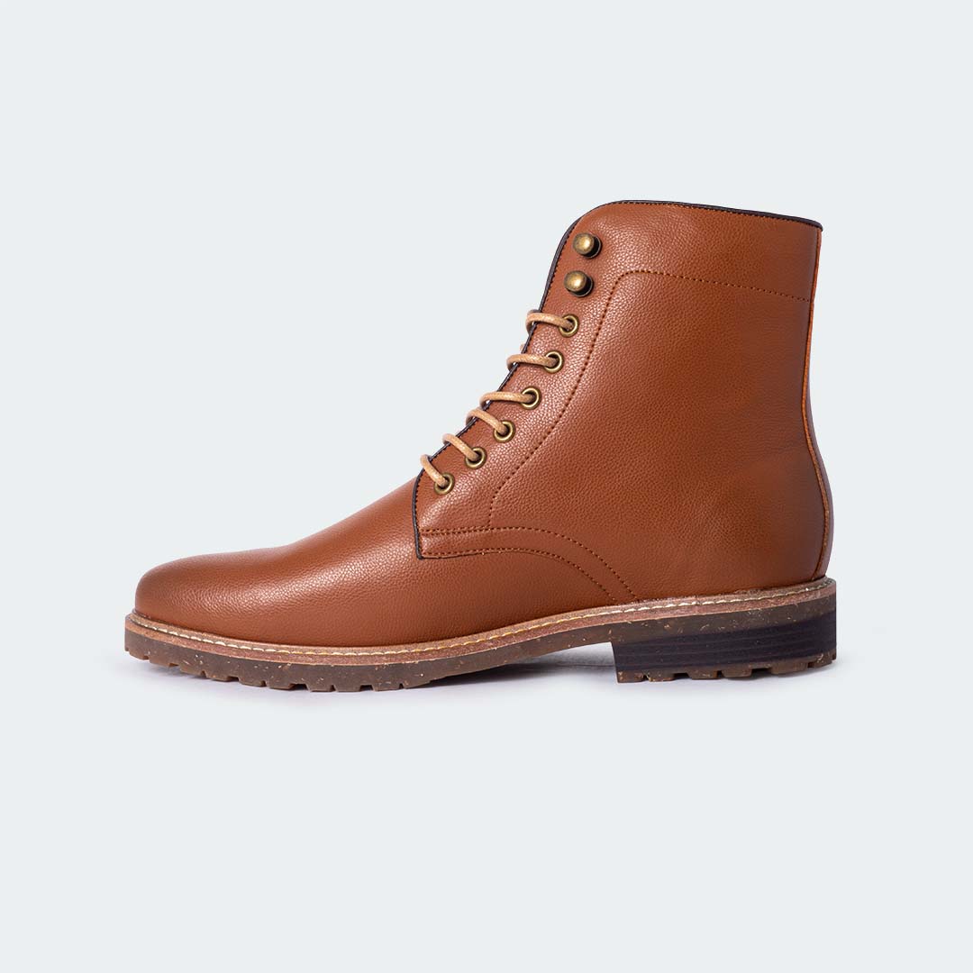 Caliber Shoes Brown Lace Up Boots For Men (NICHOLAS A500G) - Caliber Shoes