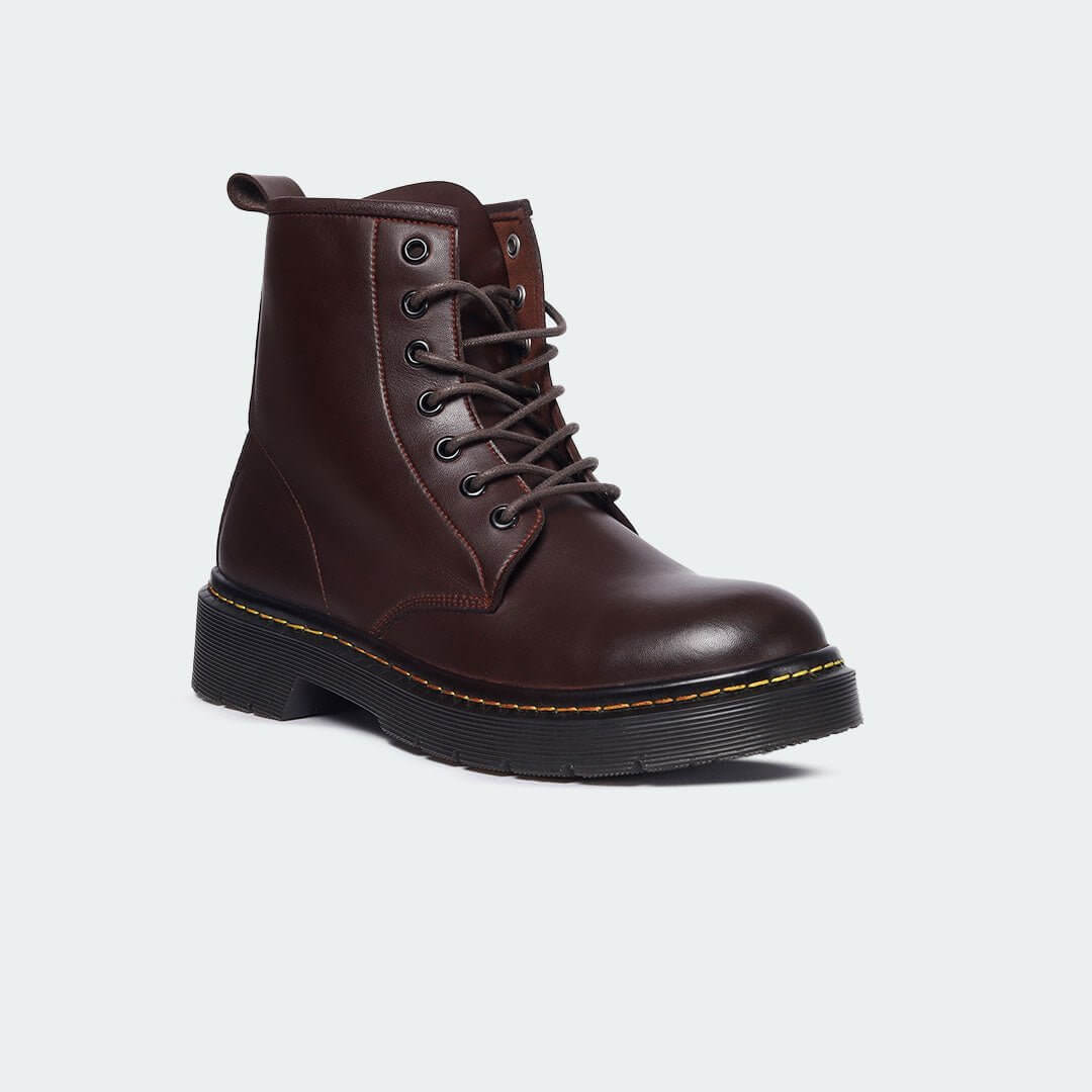 Caliber Shoes Coffee Lace Up Boots for Women (ALEX L468C) - Caliber Shoes
