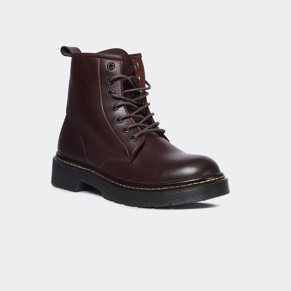 Caliber Shoes Coffee Lace Up Boots for Women (ALEX L468C) - Caliber Shoes