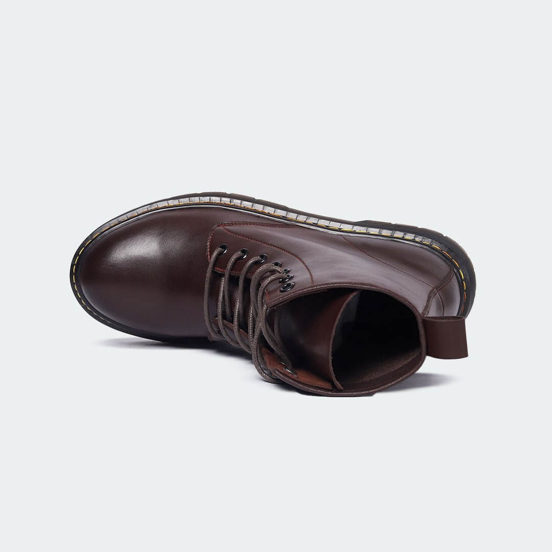 Caliber Shoes Coffee Lace Up Boots for Women (ALEX L468C)