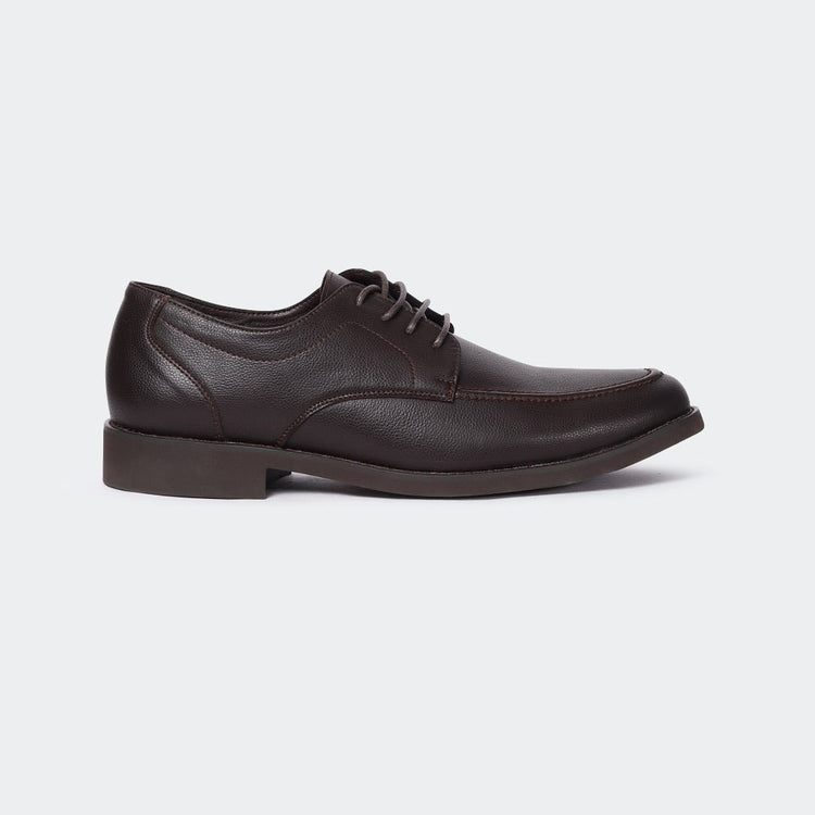 Caliber Shoes Coffee Lace Up Formal Shoes For Men ( ALBERT A537G ) - Caliber Shoes