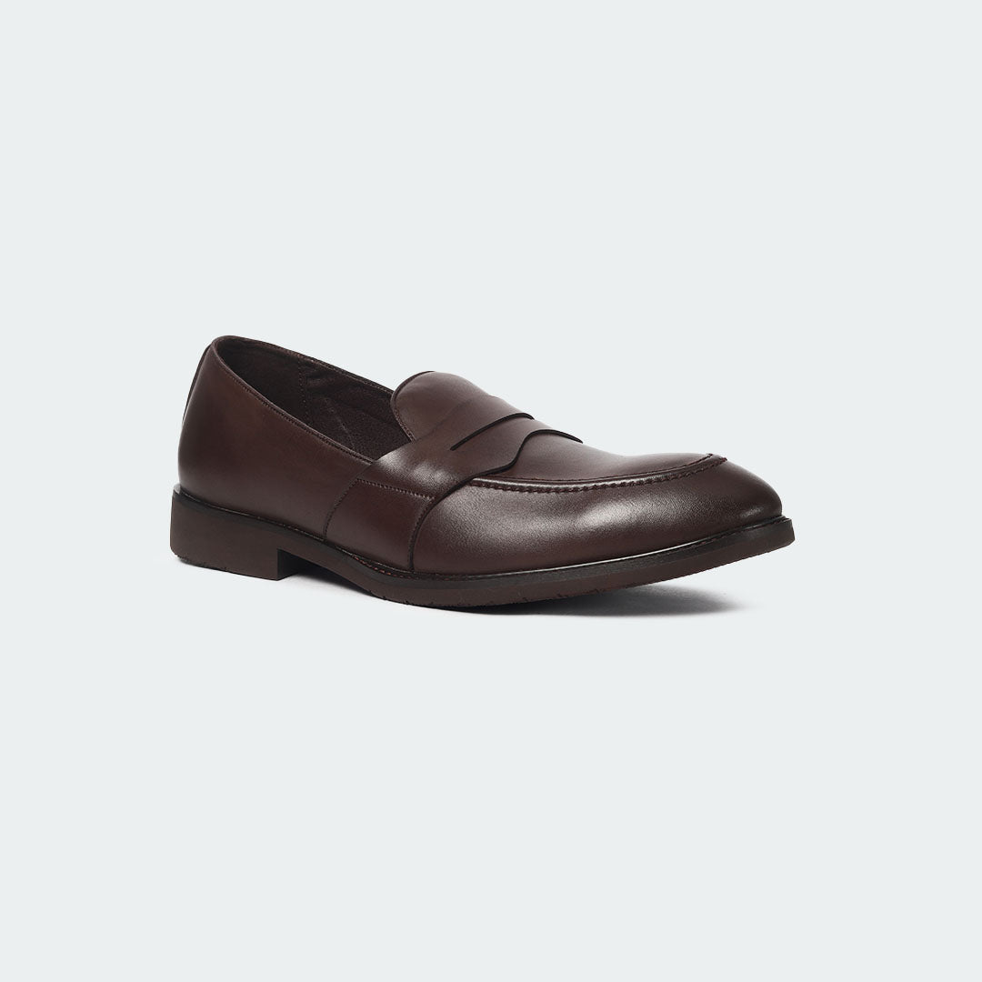 Caliber Shoes Coffee Penny Formal Shoes for Men (Y543C)