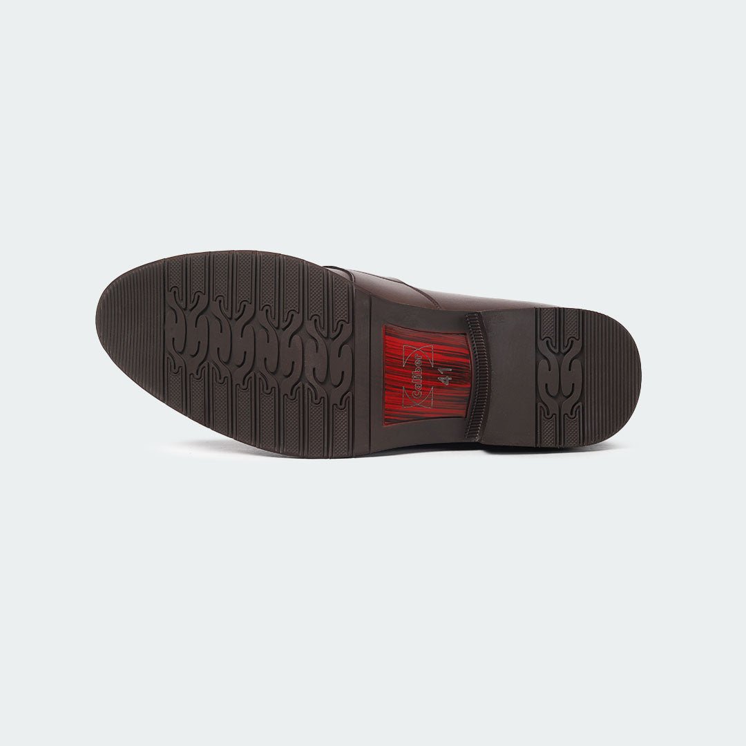 Caliber Shoes Coffee Penny Formal Shoes for Men (Y543C)