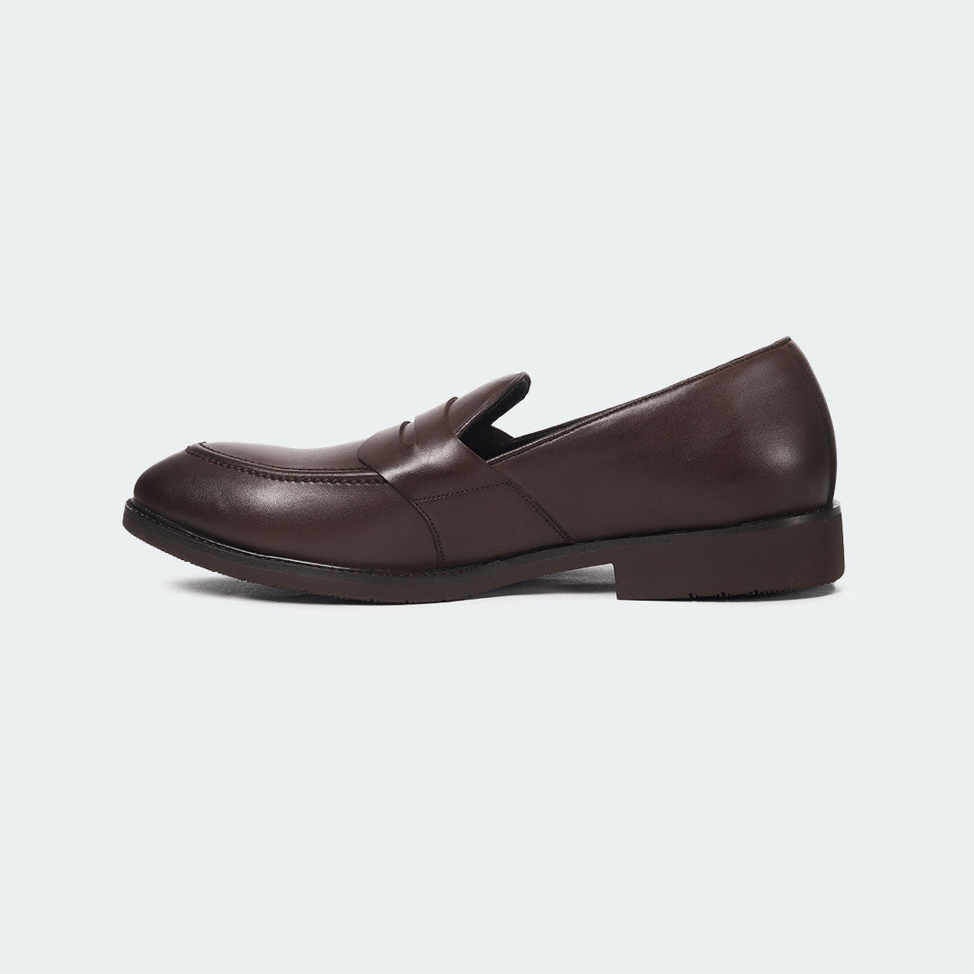 Caliber Shoes Coffee Penny Formal Shoes for Men (Y543C)