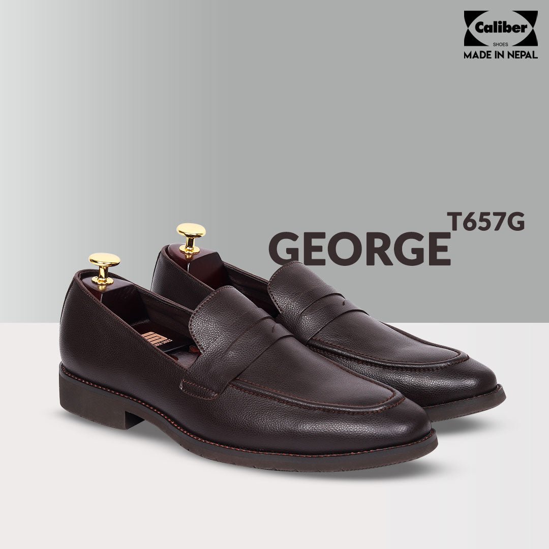 Caliber Shoes Coffee Slip On Formal Shoes For Men ( TOPAZ T 662 C )