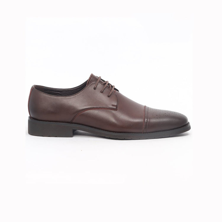 Caliber Shoes Coffee Wing Tip Lace Up Formal Shoes for Men (T505C)