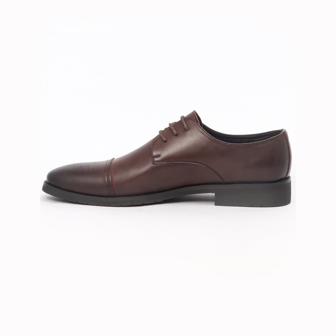 Caliber Shoes Coffee Wing Tip Lace Up Formal Shoes for Men (T505C)