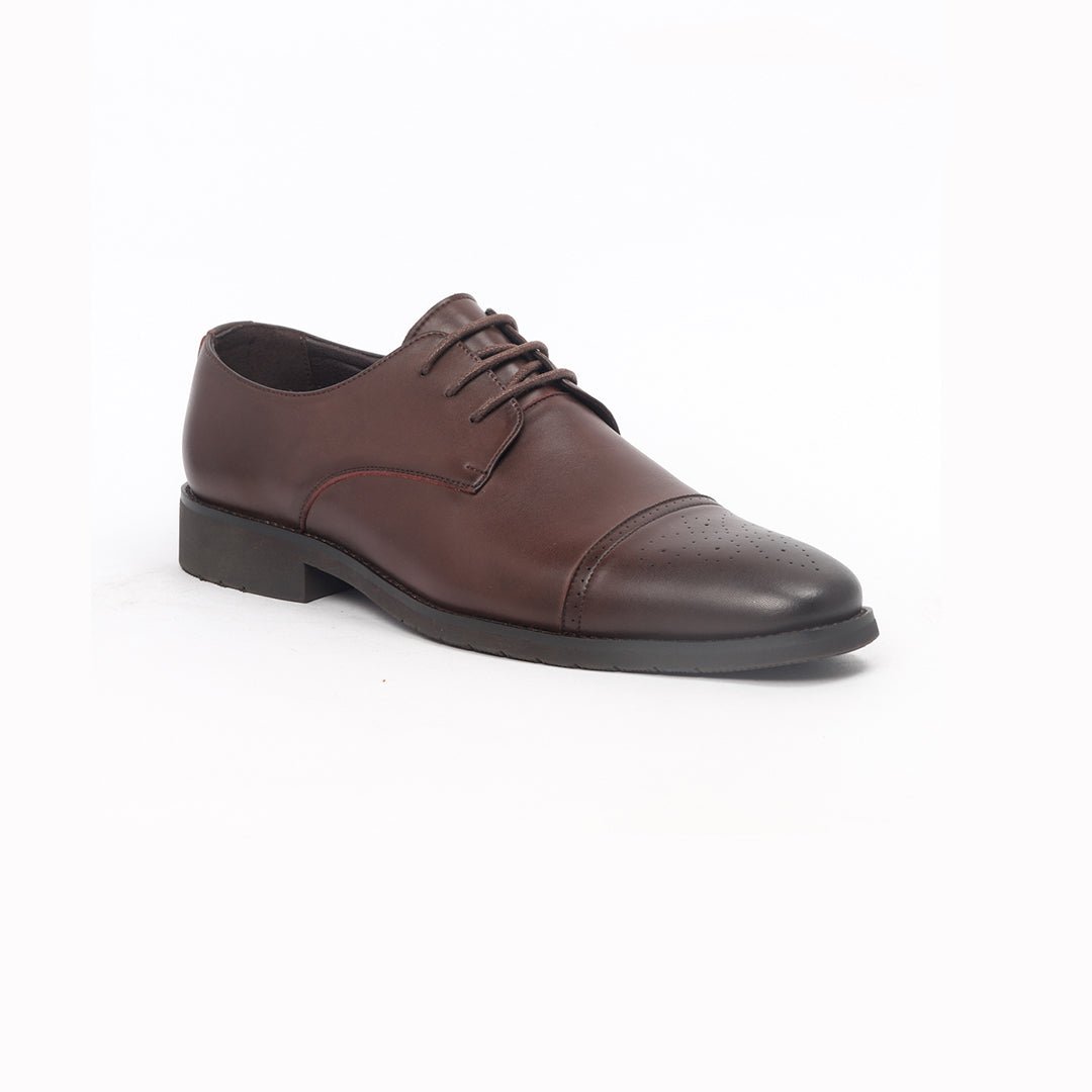 Caliber Shoes Coffee Wing Tip Lace Up Formal Shoes for Men (T505C)