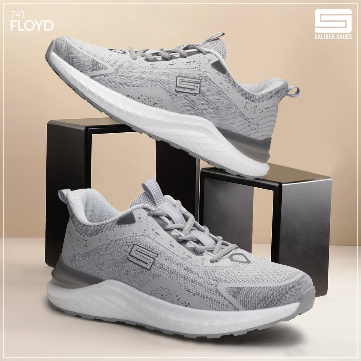 Caliber Shoes Lt Grey Sport Shoes for Men/Women ( Flyod 741) - Caliber Shoes
