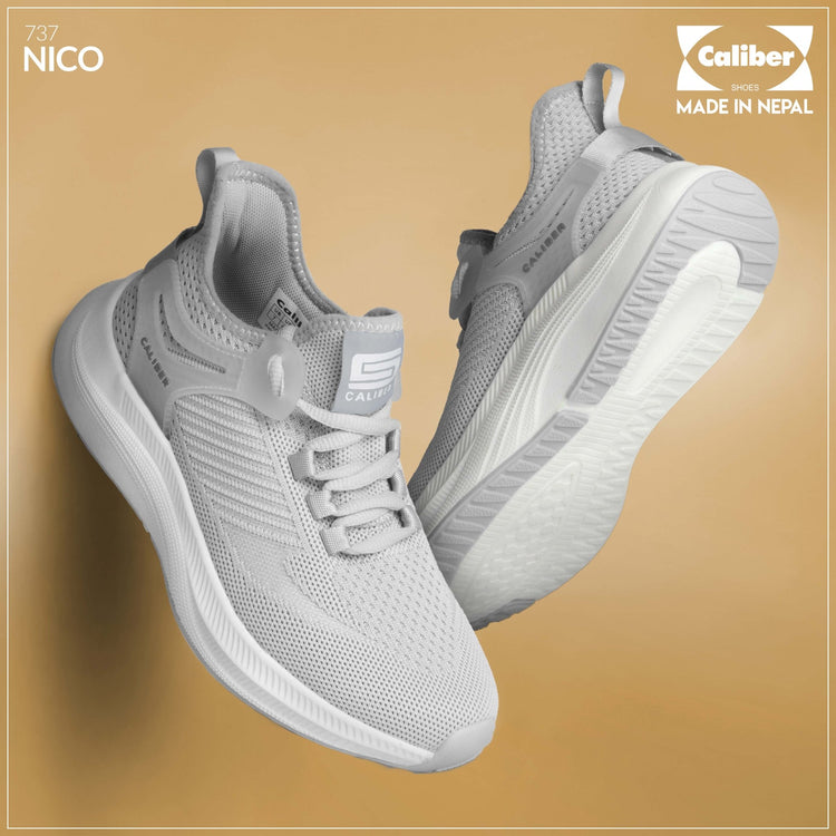 Caliber Shoes LT Grey Sport Shoes for Women (Nico 737) - Caliber Shoes