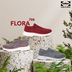 Caliber Shoes Maroon Sport Shoes For Women (FLORA 788) - Caliber Shoes