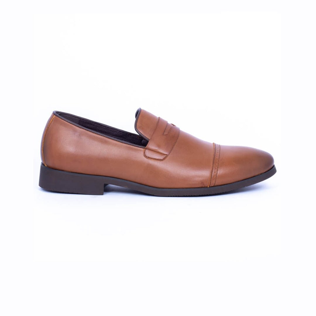 Caliber Shoes Wine Red Penny Formal Shoes for Men (A527C) - Caliber Shoes