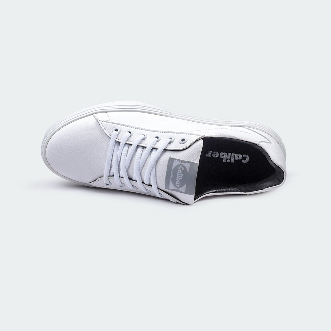 Casual White Sneakers For Men (GENIUS 555) - Caliber Shoes