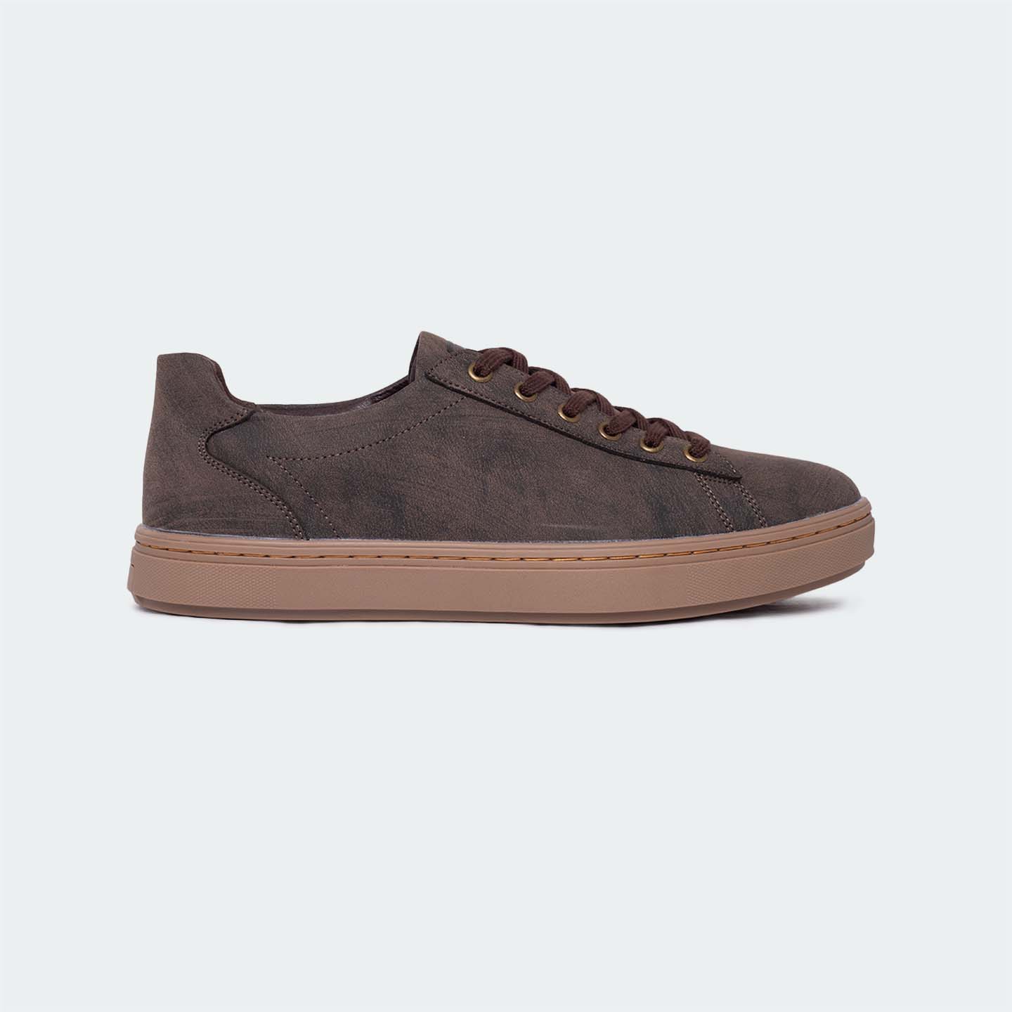Coffee Sneakers For Men (GENIUS 555R) - Caliber Shoes