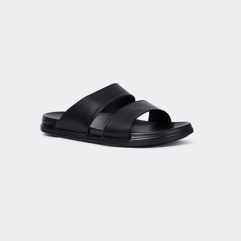 Slipper/Slide Black for Men (FRASER 301G) - Caliber Shoes