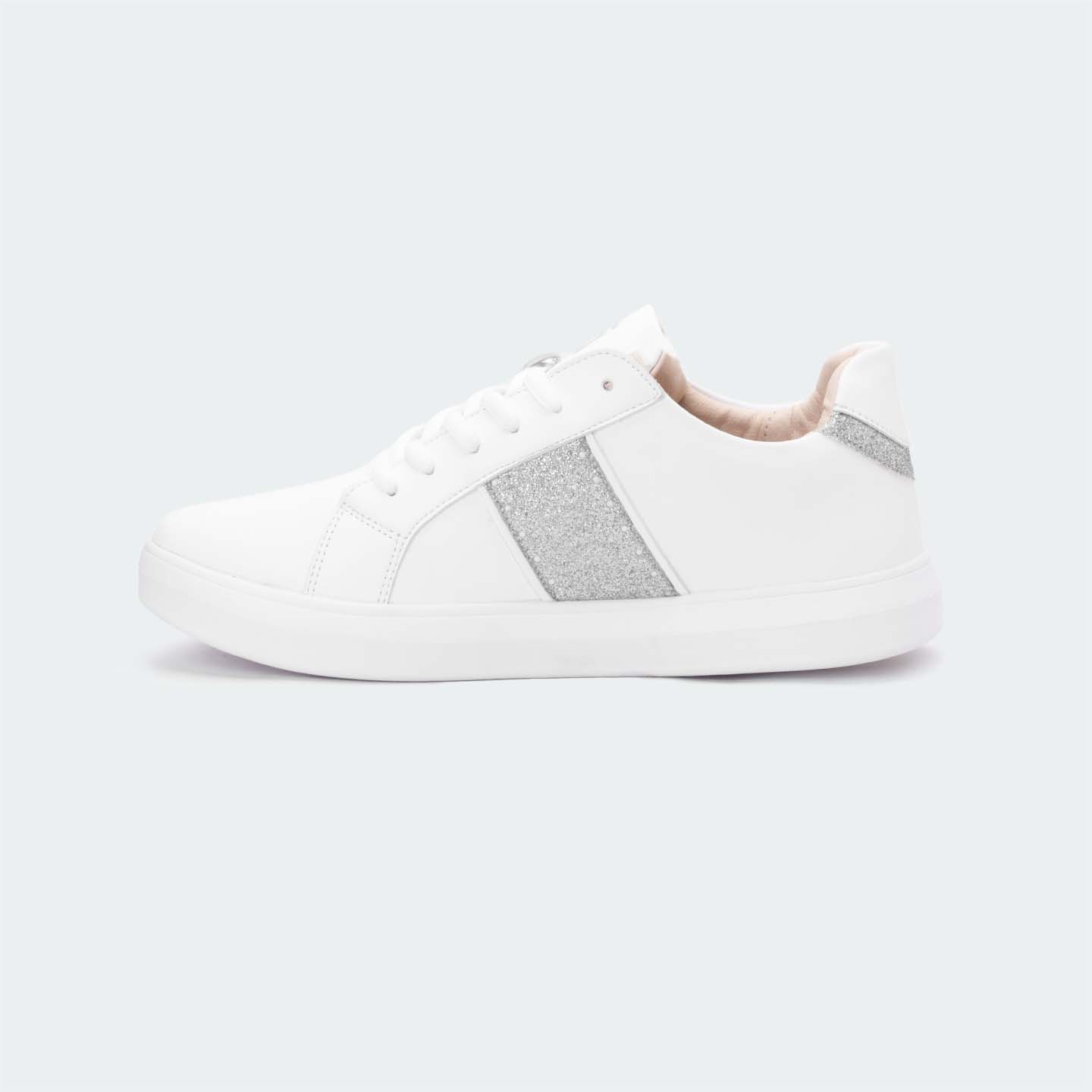White Casual Sneakers for Women (ZORA 598) - Caliber Shoes