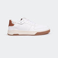 WHITE/BRN Casual Sneakers for Men (LEWIS 692G) - Caliber Shoes