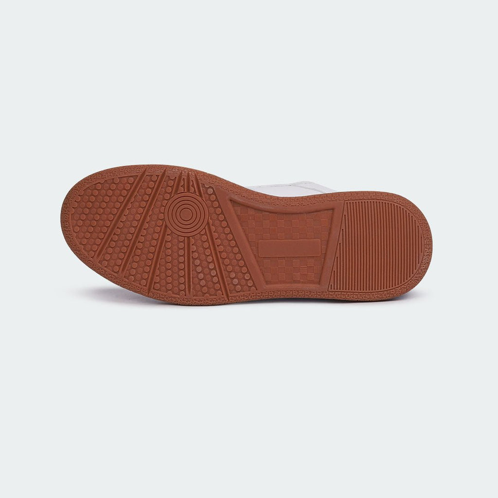 WHITE/BROWN Casual Sneakers for Men (BLAKE 695G) - Caliber Shoes