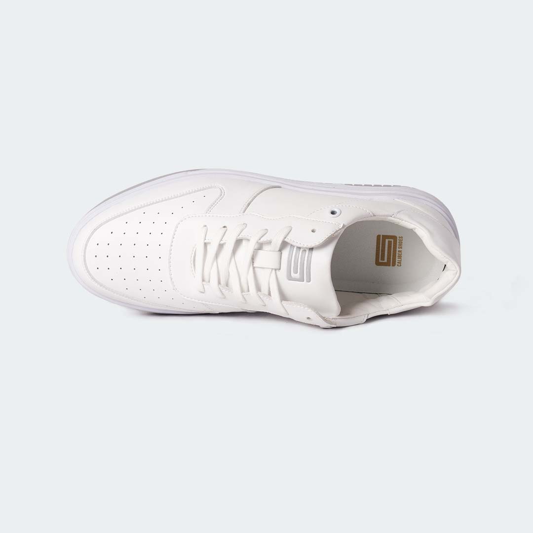 WHITE/GR Casual Sneakers for Men (BLAKE 695G) - Caliber Shoes
